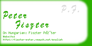 peter fiszter business card